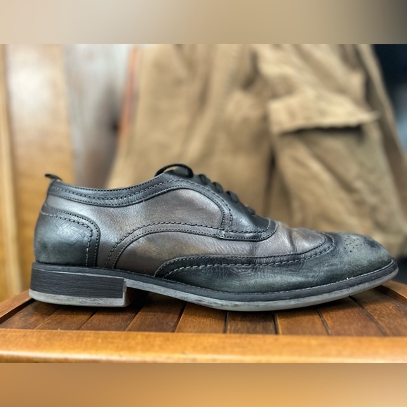 J & M Johnston & Murphy Men’s Oxford Wingtip Quarter Brogue Spectator Sz 10.5 - Picture 3 of 8